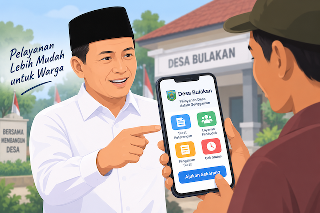 Masih Ribet Urus Administrasi?, Kusmanto, S.Pd Calon Kades Bulakan Gagas Aplikasi Pelayanan Desa Bulakan
