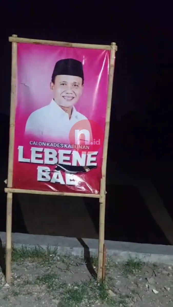 Dua Banner Calon Kades Kabunan Ditemukan Rusak